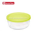 Colorful PE Lid Oven Use Glass Food Container